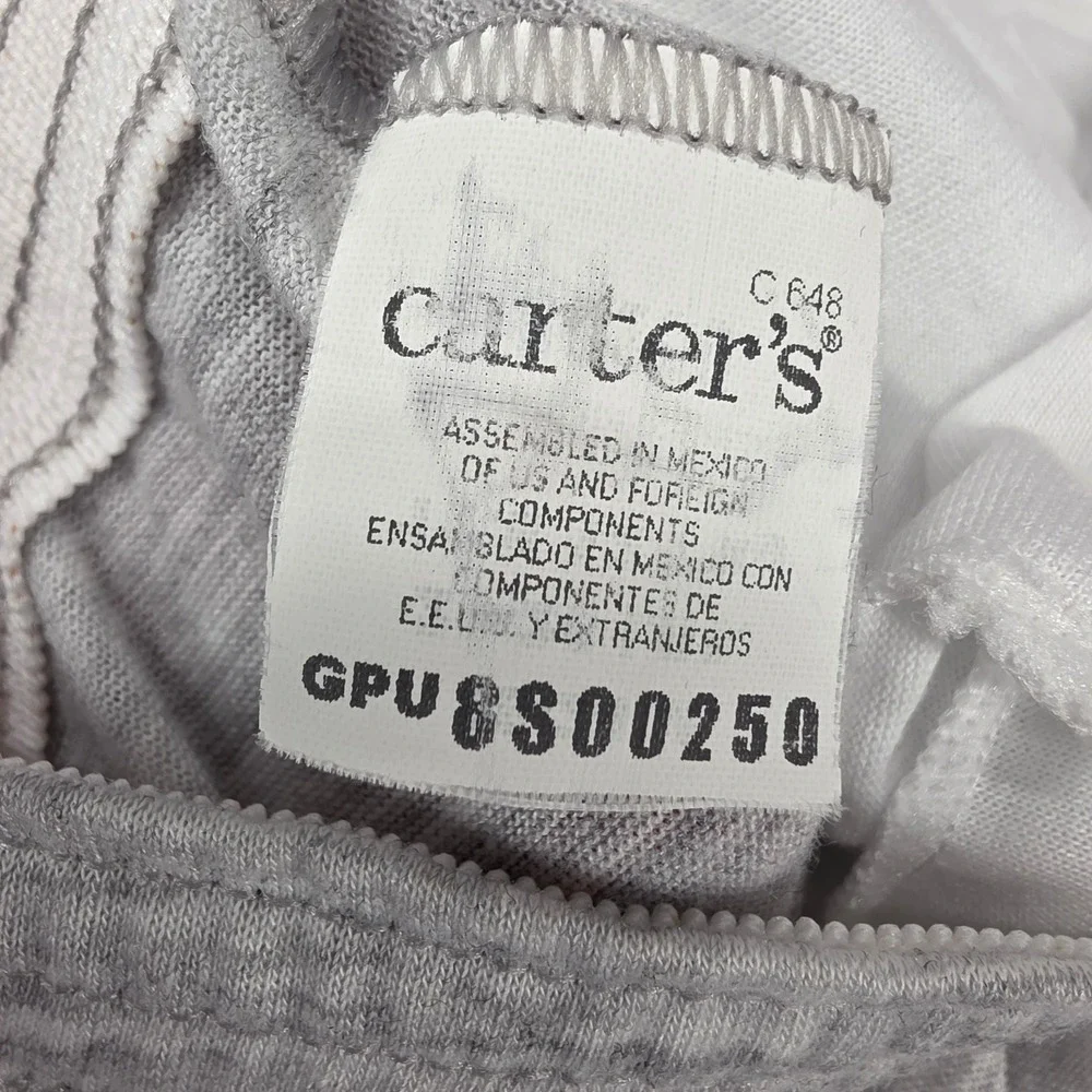 Vintage Carters Boys Baseball Dog Footed Pajamas 2pc Snap Set 18-24M Red Gray